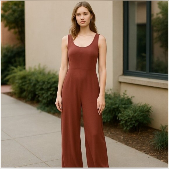 Athleta Pants - NWOT Athleta The Passenger wide leg jumpsuit brick orange size small